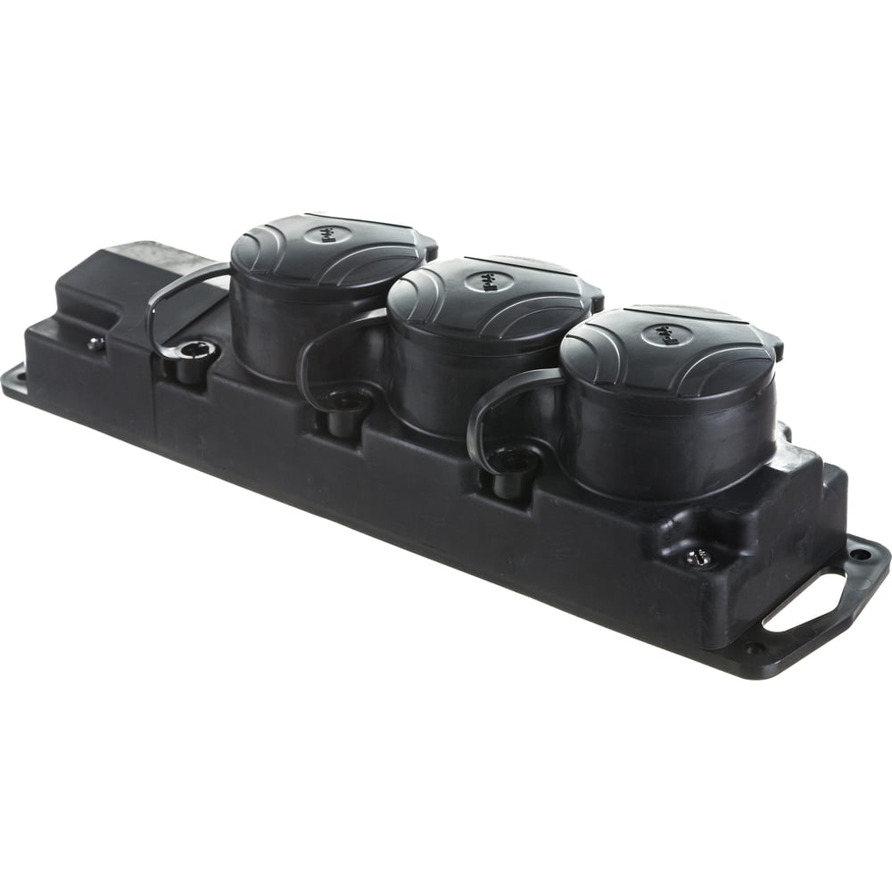 ШтепсельнаярозеткаBylectrica3-местнаясзаз.конт.переноснаякаучукIP44,Р16-381