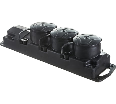 Штепсельная розетка Bylectrica 3-местная с заз.конт. переносная каучук IP44, Р16-381