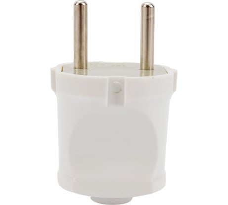 Разборная прямая вилка АБК-СИЛА без заземляющего контакта 6А 220В белая 2901001