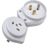 Скрытый угловой разъём РШ-ВШ АБК-СИЛА 32А 220В 2P+PE пластик белый 6/72 6шт. 2722003