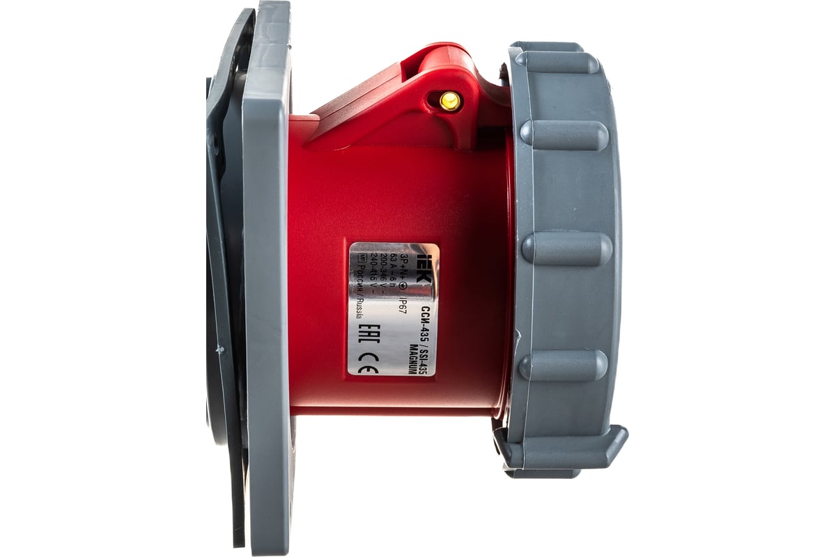 Встраиваемая розетка IEK MAGNUM ССИ-435 63А-6ч/200-415В 3P+PE+N IP67 ...