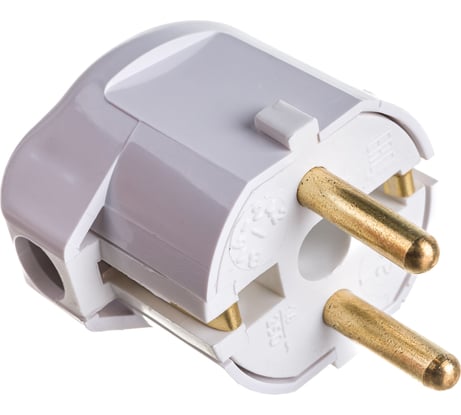 Вилка Bylectrica с боковым подводом провода с заземляющим контактом, В16-242