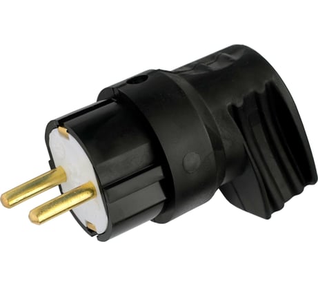 Вилка Bylectrica штепсельная с заземляющим контактом каучук, В16-416