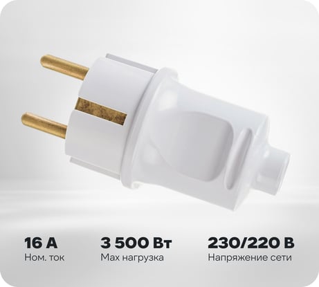 Вилка Bylectrica штепсельная с заземляющим контактом, В16-379