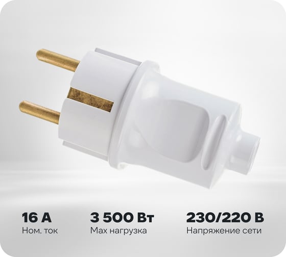 Вилка Bylectrica штепсельная с заземляющим контактом, В16-379