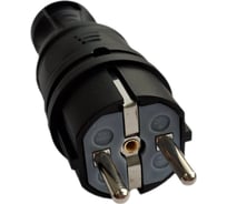 Вилка кабельная каучуковая с заземлением прямой ввод Monolit 16A IP54 Чёрный 0114