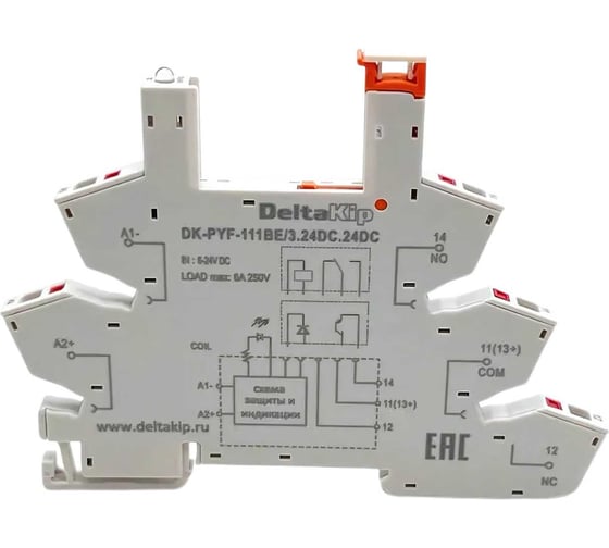 3-ярусная монтажная колодка с самозажимными клеммами DELTAKIP DK-PYF-111BE/3.24DC.24DC DK-K0000014.1