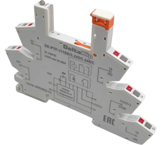 3-ярусная монтажная колодка с самозажимными клеммами DELTAKIP DK-PYF-111BE/3.24DC.24DC DK-K0000014.1