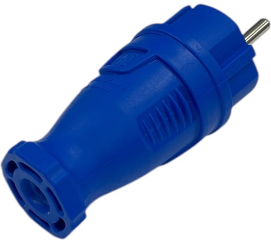 Вилка каучуковая iTOK серии iCONNECT 16А IP44 (модель ВК) цвет синий i-KI-KV-ICONNECT-1PEN-IP44-BLUE