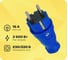 Вилка каучуковая iTOK серии iCONNECT 16А IP44 (модель ВК) цвет синий i-KI-KV-ICONNECT-1PEN-IP44-BLUE 1