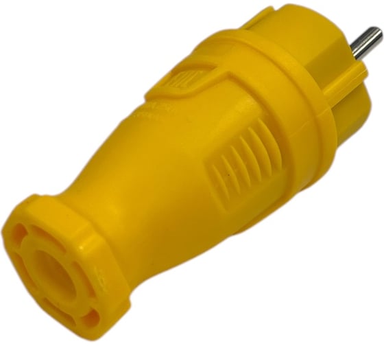 Вилка каучуковая iTOK серии iCONNECT 16А IP44 (модель ВК) цвет желтый i-KI-KV-ICONNECT-1PEN-IP44-YELLOW
