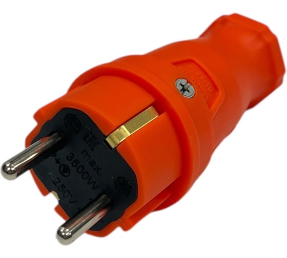 Вилка каучуковая iTOK серии iCONNECT 16А IP44 (модель ВК) цвет оранжевый i-KI-KV-ICONNECT-1PEN-IP44-ORANGE 1