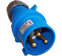 Электрическая кабельная вилка LANMASTER IEC 309, 32A, 250V, разборная, синяя, папа LAN-IEC-309-32A1P/M
