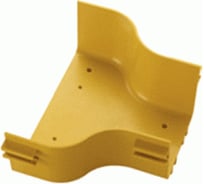 Горизонтальный переход LANMASTER с лотка 240 мм на лоток 120 мм, желтый LAN-OT240-RD120