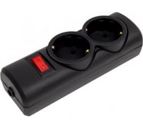 Сетевая колодка PROGIX 2 розетки, с/3, чёрная PRO7