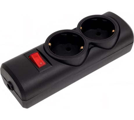 Сетевая колодка PROGIX 2 розетки, с/3, чёрная PRO7