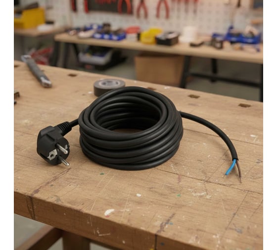 Сетевой кабель PROGIX с евровилкой 2 метра КГ 2x1.5 чёрный PG038 1