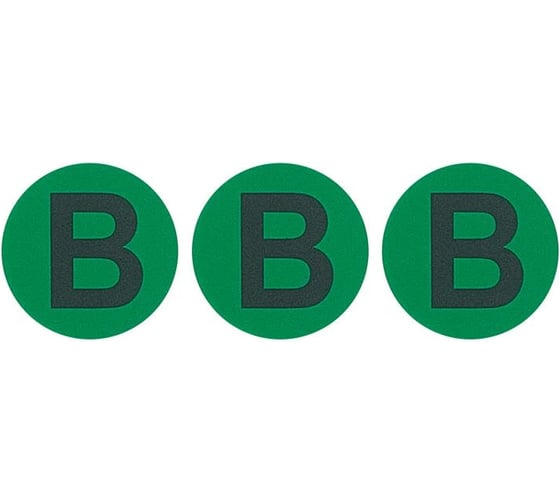 Знак электробезопасности HLT символ B d=20мм зеленая, упаковка 100 шт 081-26-031