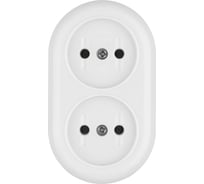 Розеточная колодка 2 гнезда 2П 16А 250B белая "Ретро" (карболит) TDM ELECTRIC AQ1806-0603