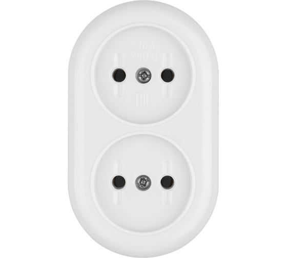 Розеточная колодка TDM ELECTRIC 2 гнезда, 2П, 16А, 250B, белая, "Ретро", карболит SQ1806-0603