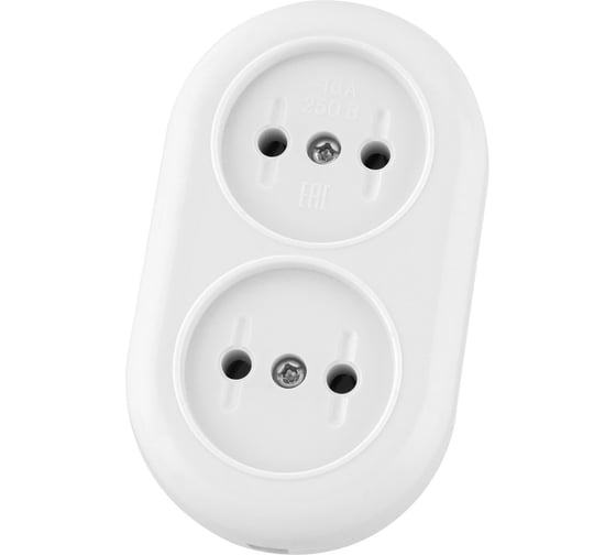 Розеточная колодка TDM ELECTRIC 2 гнезда, 2П, 16А, 250B, белая, "Ретро", карболит SQ1806-0603