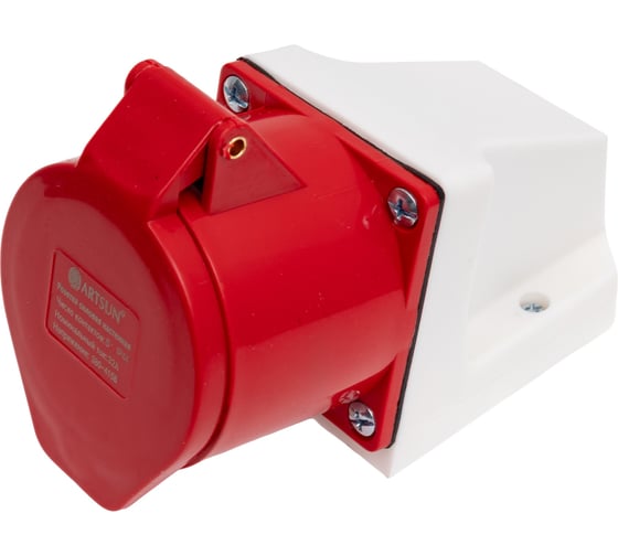 Розетка силовая настенная ARTSUN SW-3F-32А -IP44-5P