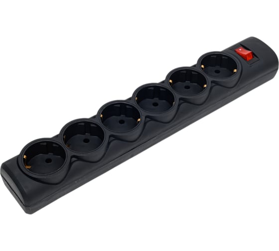 Сетевая колодка PROGIX 6 розеток, с/3, чёрная K4GM270 1