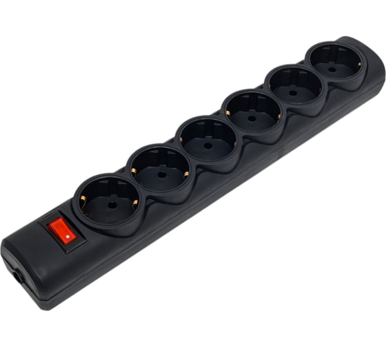 Сетевая колодка PROGIX 6 розеток, с/3, чёрная K4GM270