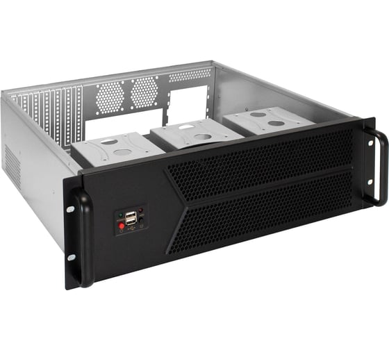 Серверный корпус ExeGate Pro 3U450-12 RM 19", высота 3U, глубина 450, БП 1U-1100ADS, 2 USB 298405