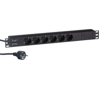 Блок розеток ExeGate ServerPro PDU-19H603 Al-6S-EU2.5CU, 19, 1U, алюминий, 6Schuko, евро, 2.5м 280828