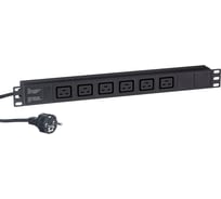 Блок розеток ExeGate ServerPro PDU-19H013 Al-6C19-EU3CU, 19, 1U, алюминий, 6IEC 320 C19, евро, 3м 280871