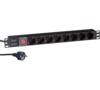 Блок розеток ExeGate ServerPro PDU-19H805 Al-8S-EU3CU-SW, 19, 1U, алюминий, 8Schuko, евро, 3м 280844