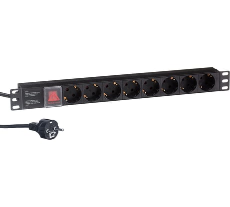 Блок розеток ExeGate ServerPro PDU-19H805 Al-8S-EU3CU-SW, 19, 1U, алюминий, 8Schuko, евро, 3м 280844