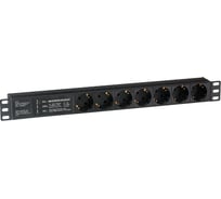 Блок розеток ExeGate ServerPro PDU-19H701 Al-7S-C14-SPD3, 19, 1U, алюминий, 7 Schuko, С14, SPD3 280836