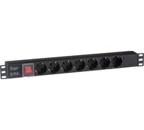 Блок розеток ExeGate ServerPro PDU-19H703 Al-7S-C20-SW, 19, 1U, алюминий, 7 Schuko, С20 280838