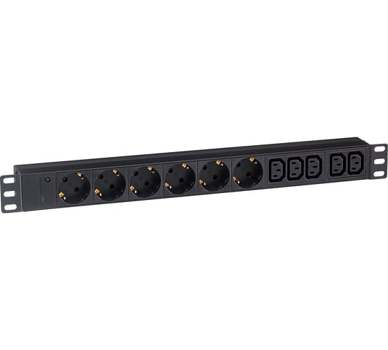Блок розеток ExeGate ServerPro.PDU-19H010.Al-5C136S-C14.191U алюминий 5.IEC.320.C13 6Schuko С14. 280868