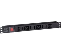 Блок розеток ExeGate ServerPro PDU-19H012 Al-6C19-C20-SW, 19, 1U, алюминий, 6 IEC 320 C19, С20 280870