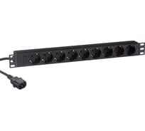 Блок розеток ExeGate ServerPro.PDU-19H906.Al-9S-C14-2.5CU.191U алюминий 9Schuko кабель с вилкой C14. 2.5м. 280852