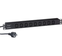 Блок розеток ExeGate ServerPro PDU-19H908 Al-9C13-EU3CU, 19, 1U, алюминий, 9C13, евровилка, 3м 280857