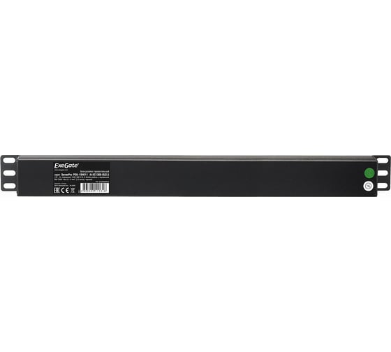 Блок розеток ExeGate ServerPro PDU-19H011 Al-5C136S-EU2.5CU, 19, 1U, алюминий, 5C13, 6Sch, евро, 2.5м 280869