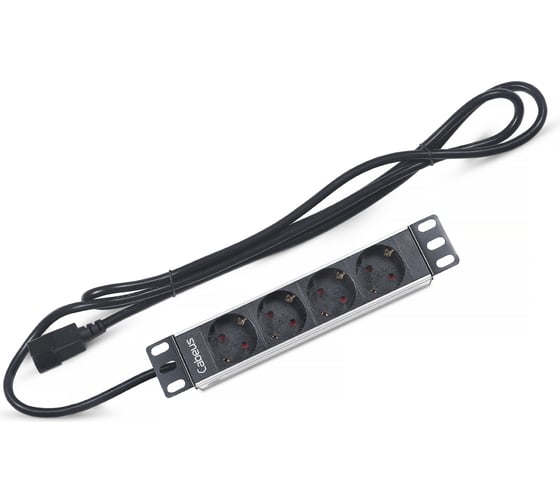 Блок евророзеток Cabeus горизонтальный, 4 розетки, 10 A, шнур 2 м, вилка IEC 320 C14 PDU-4P-2IEC