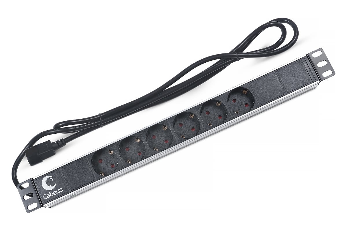 Cabeus pdu 6p b 2eu блок евророзеток для 19 шкафов горизонтальный 6 розеток