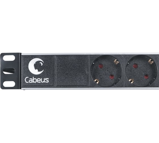 Блок евророзеток Cabeus горизонтальный, 6 розеток, 10 A, шнур 2 м, вилка IEC 320 C14 PDU-6P-2IEC