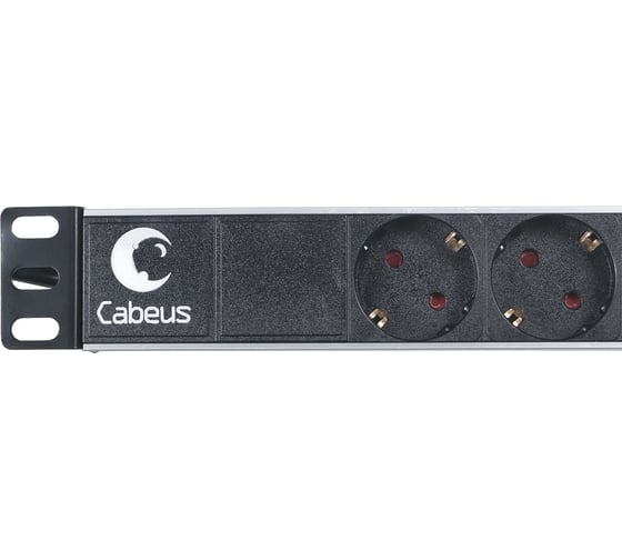 Блок евророзеток Cabeus горизонтальный, 6 розеток, 10 A, шнур 2 м, вилка IEC 320 C14 PDU-6P-2IEC