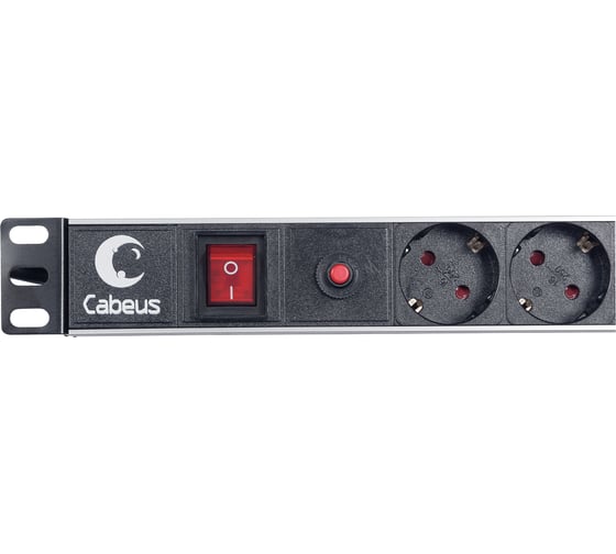 Блок евророзеток Cabeus горизонтальный, 6 розеток, фильтр, 16 A PDU-6P-F-2EU