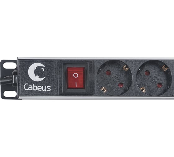 Блок евророзеток Cabeus для шкафов, 12 розеток, 16 A, выключатель, шнур 2м PDU-12P-2EU