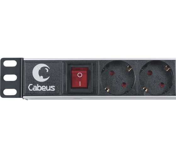 Блок евророзеток Cabeus горизонтальный, 8 розеток, 10 A, гнездо под шнур PDU-8P