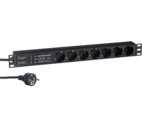 Блок розеток ExeGate ServerPro PDU-19H704 Al-7S-EU2.5CU-SPD3, 19, 1U, алюминий, 7Sch, евро, 2.5м, SPD3 280839
