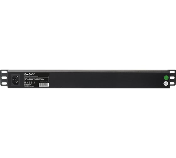 Блок розеток ExeGate ServerPro PDU-19H901 Al-9S-C14, 19, 1U, алюминий, 9Schuko, С14 280847