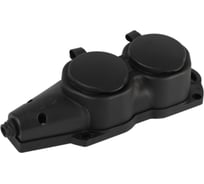 Колодка ЭРА KX2eBIP44 каучуковая с заземлением 2 розетки 16A IP44 черная Б0068451